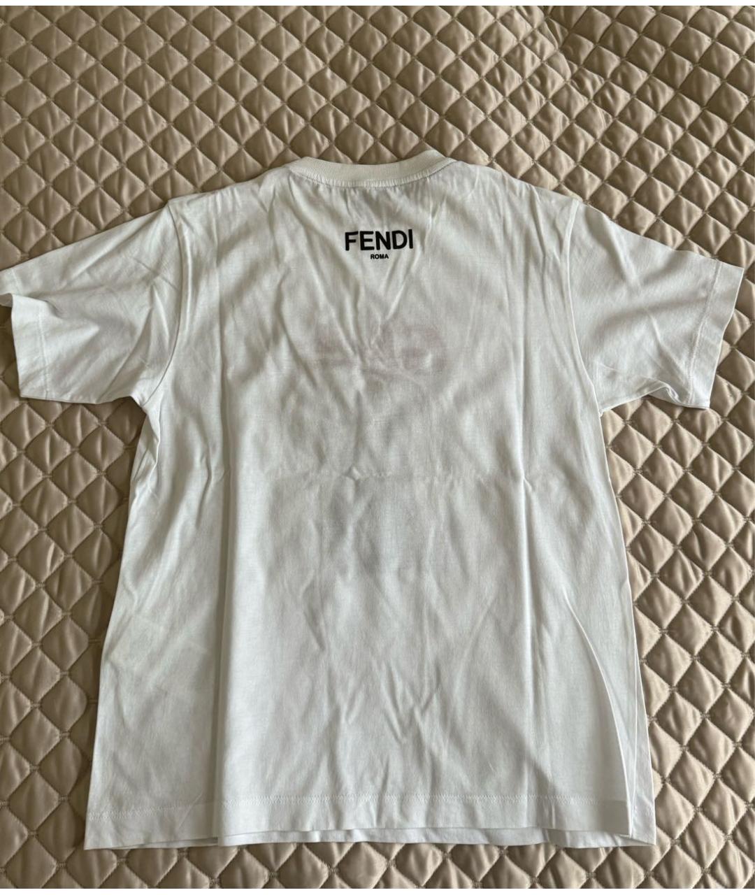 FENDI Белая хлопковая футболка, фото 2