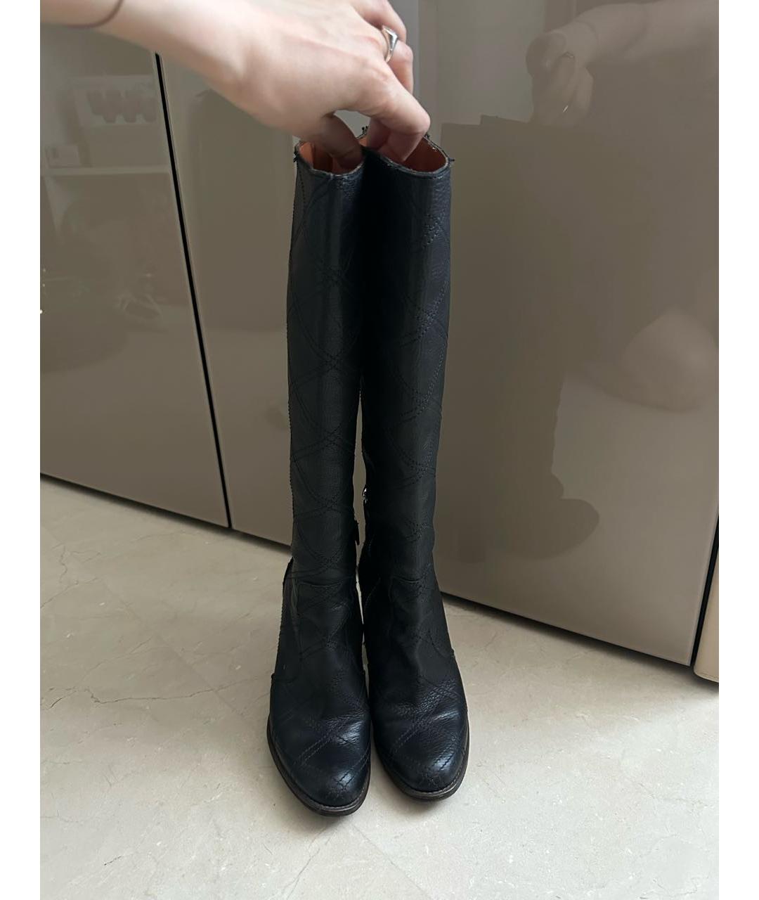 LANVIN Черные кожаные сапоги, фото 2