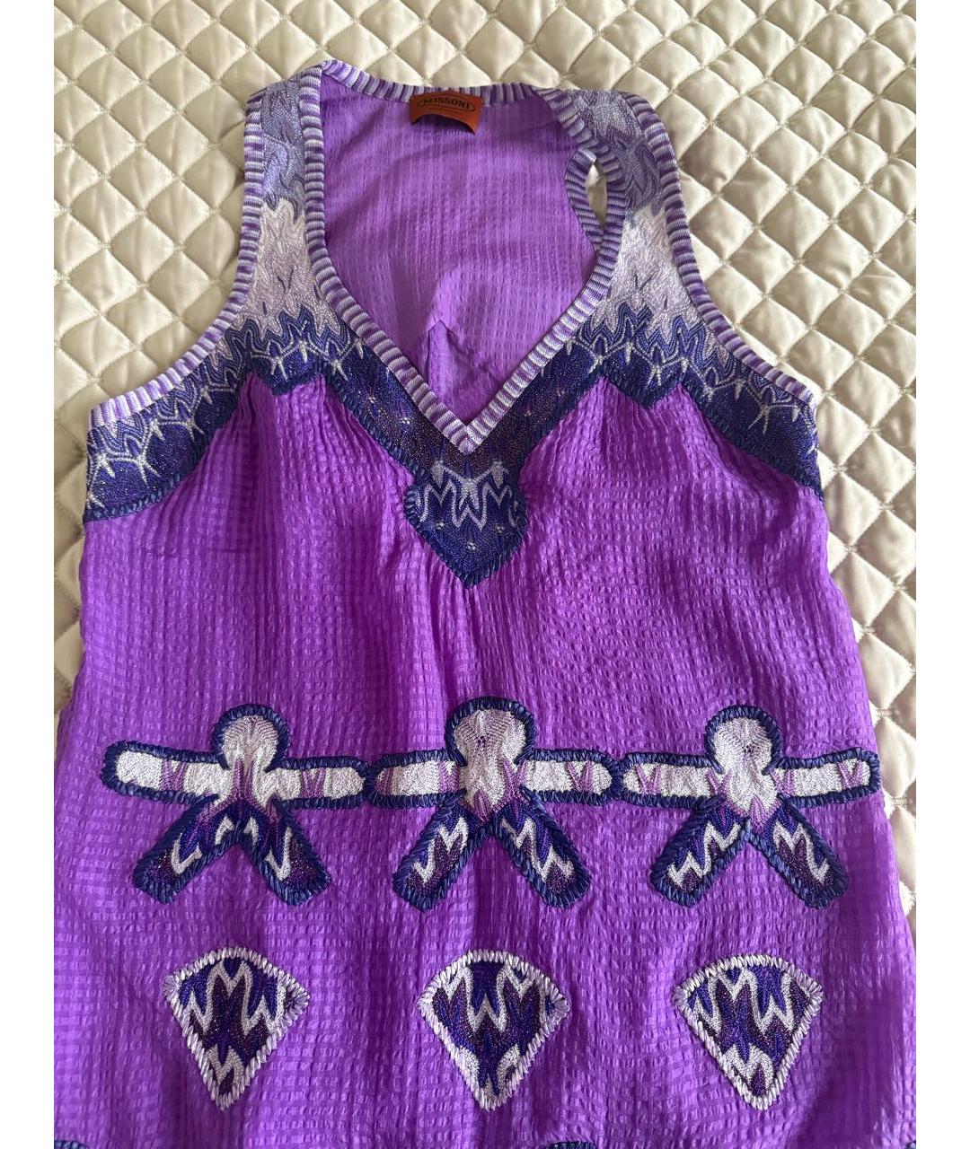 MISSONI Фиолетовое полиэстеровое повседневное платье, фото 3