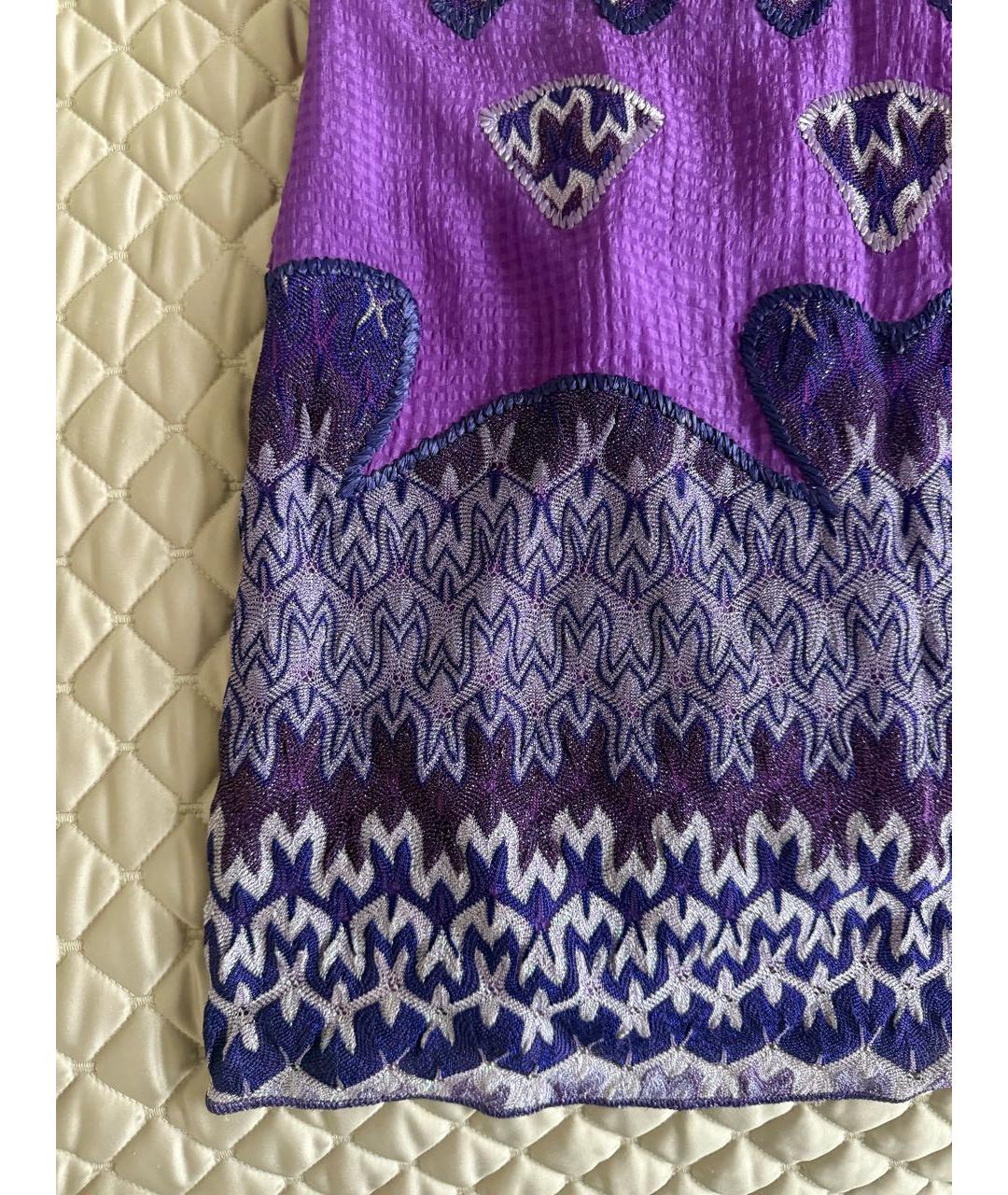 MISSONI Фиолетовое полиэстеровое повседневное платье, фото 4