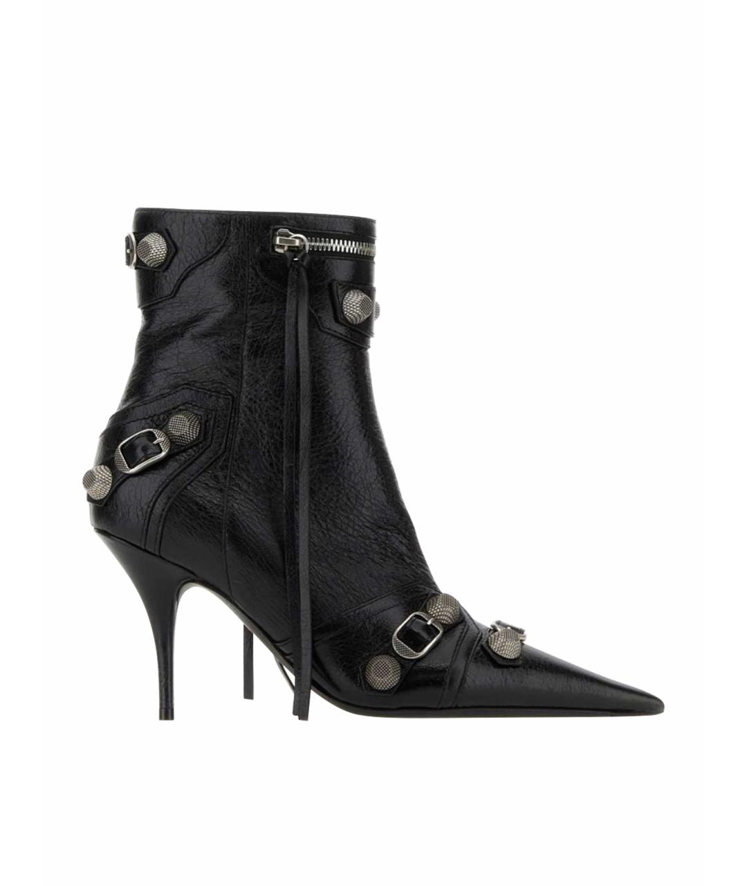 BALENCIAGA Черные кожаные полусапоги, фото 1