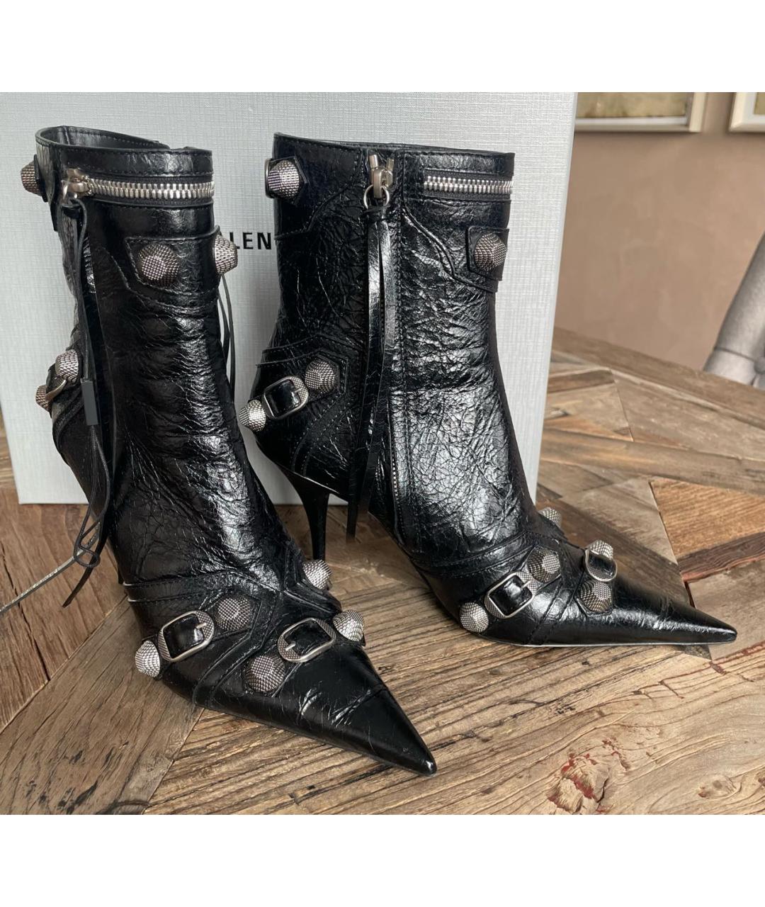 BALENCIAGA Черные кожаные полусапоги, фото 4