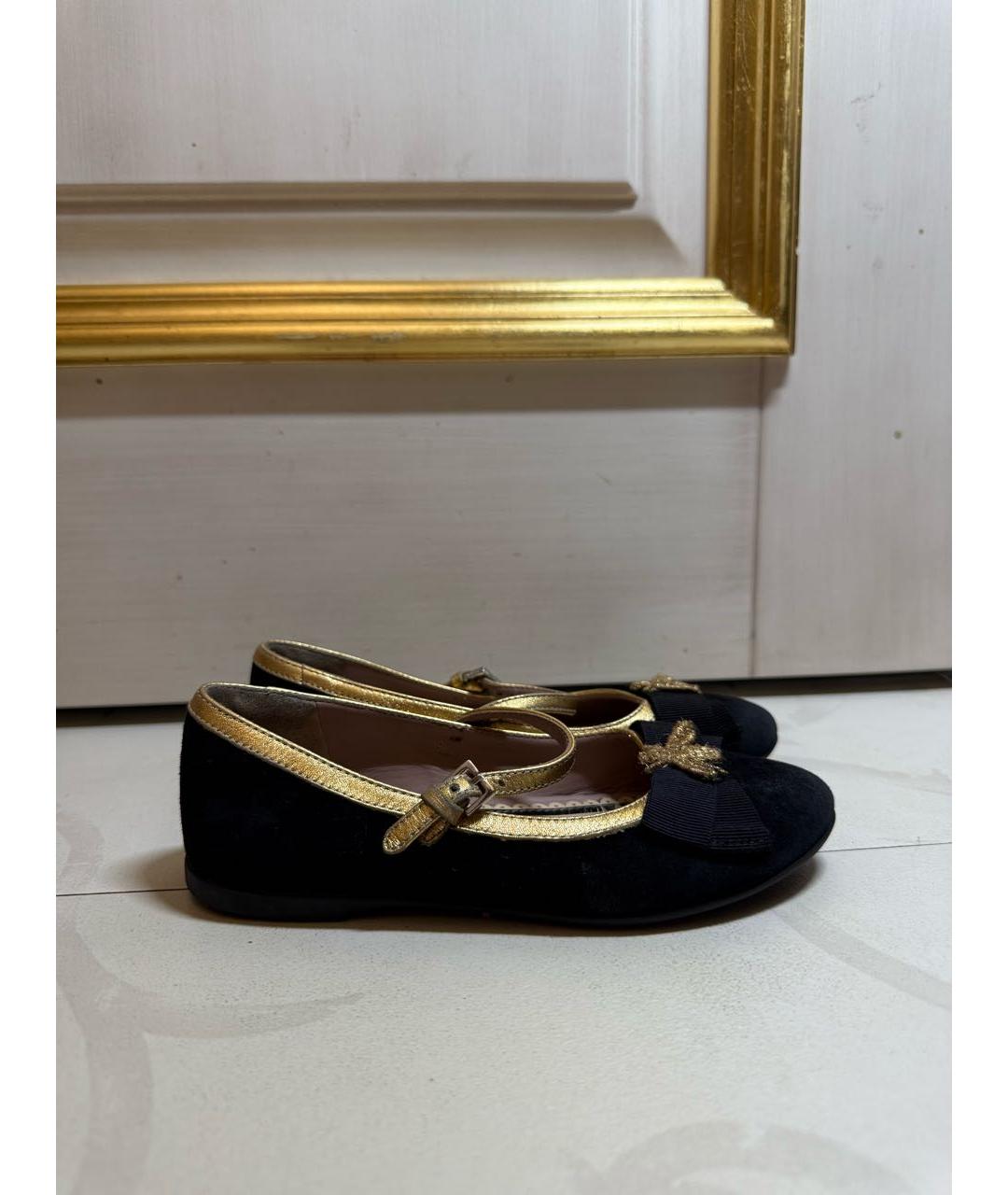 GUCCI Черные замшевые балетки, фото 4