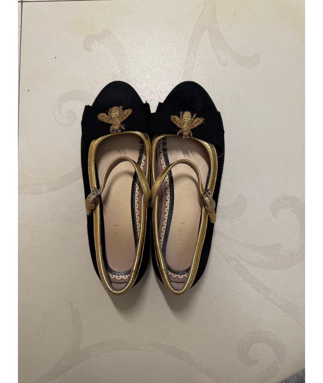GUCCI Черные замшевые балетки, фото 2