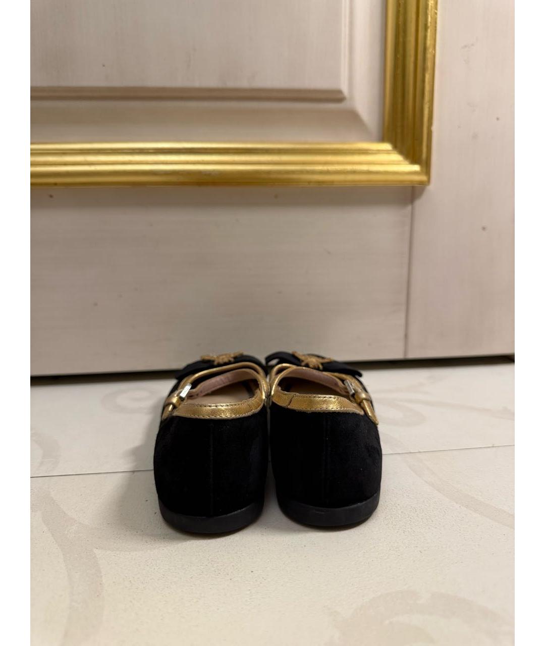GUCCI Черные замшевые балетки, фото 3
