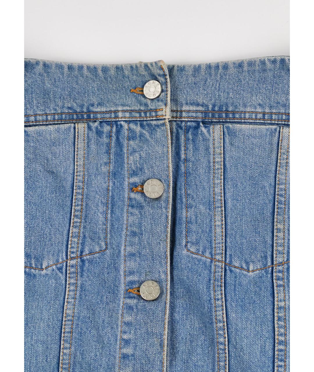 ACNE STUDIOS Голубая хлопковая юбка мини, фото 4