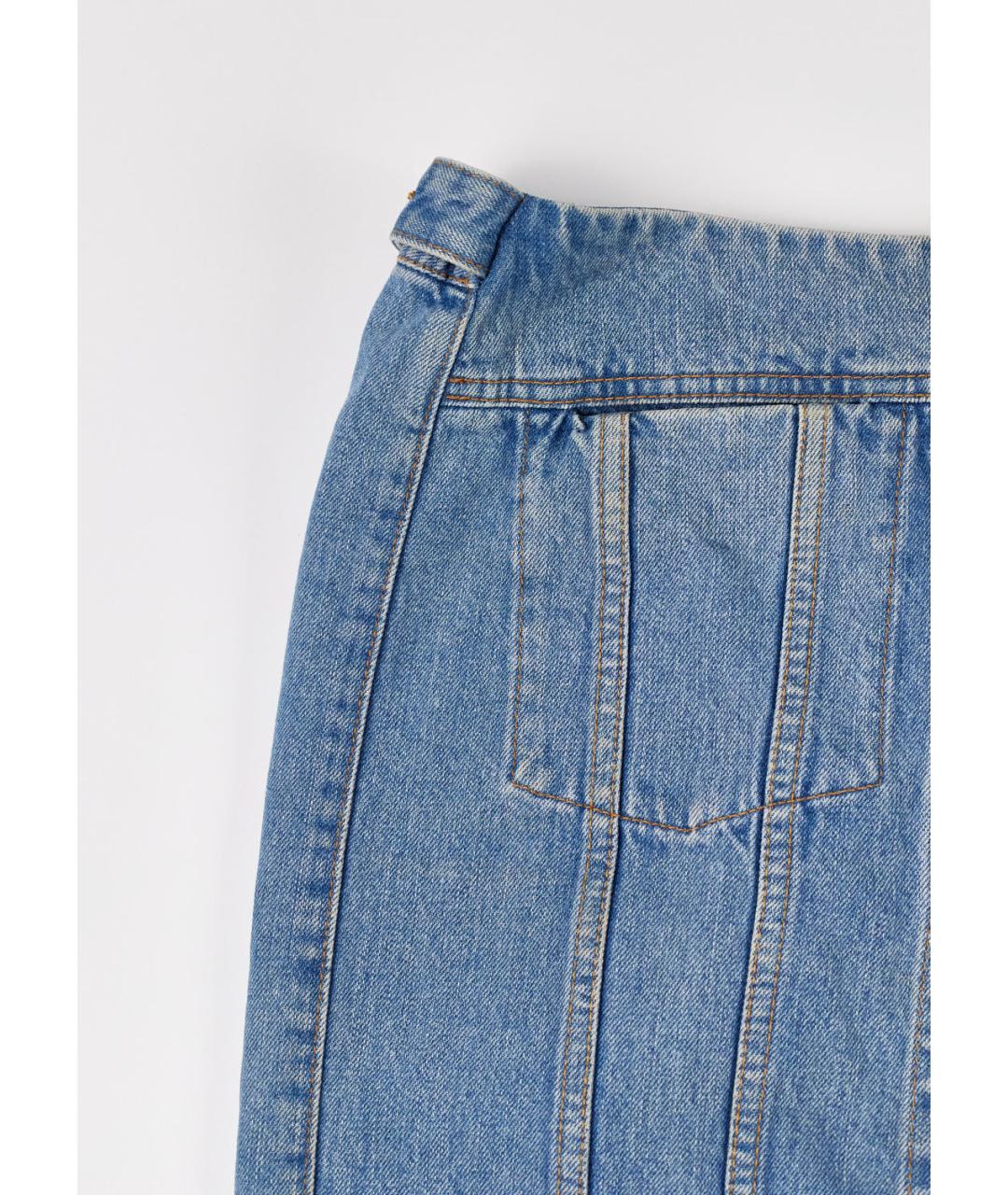 ACNE STUDIOS Голубая хлопковая юбка мини, фото 5