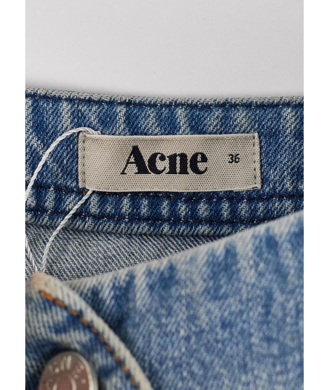 ACNE STUDIOS Голубая хлопковая юбка мини, фото 3
