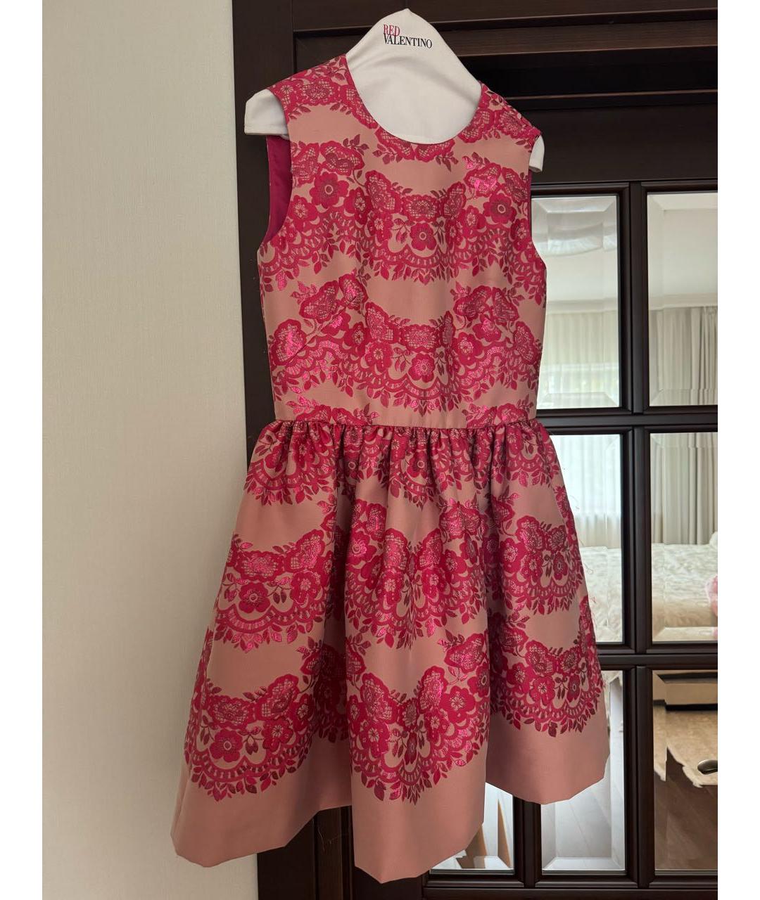 RED VALENTINO Розовое полиэстеровое коктейльное платье, фото 6