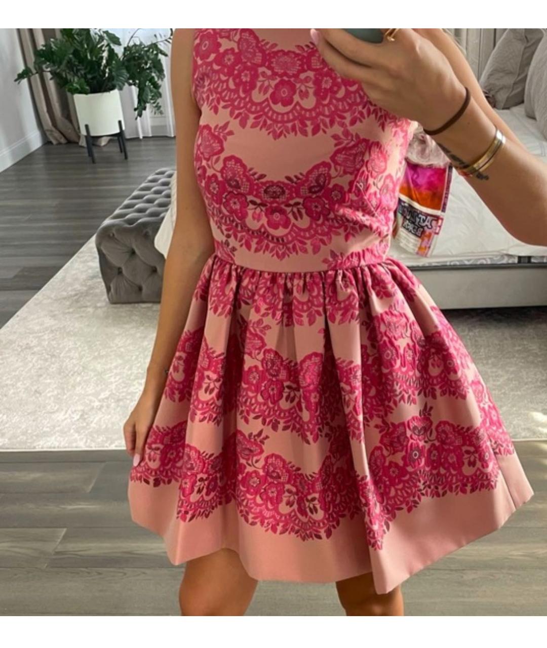 RED VALENTINO Розовое полиэстеровое коктейльное платье, фото 5