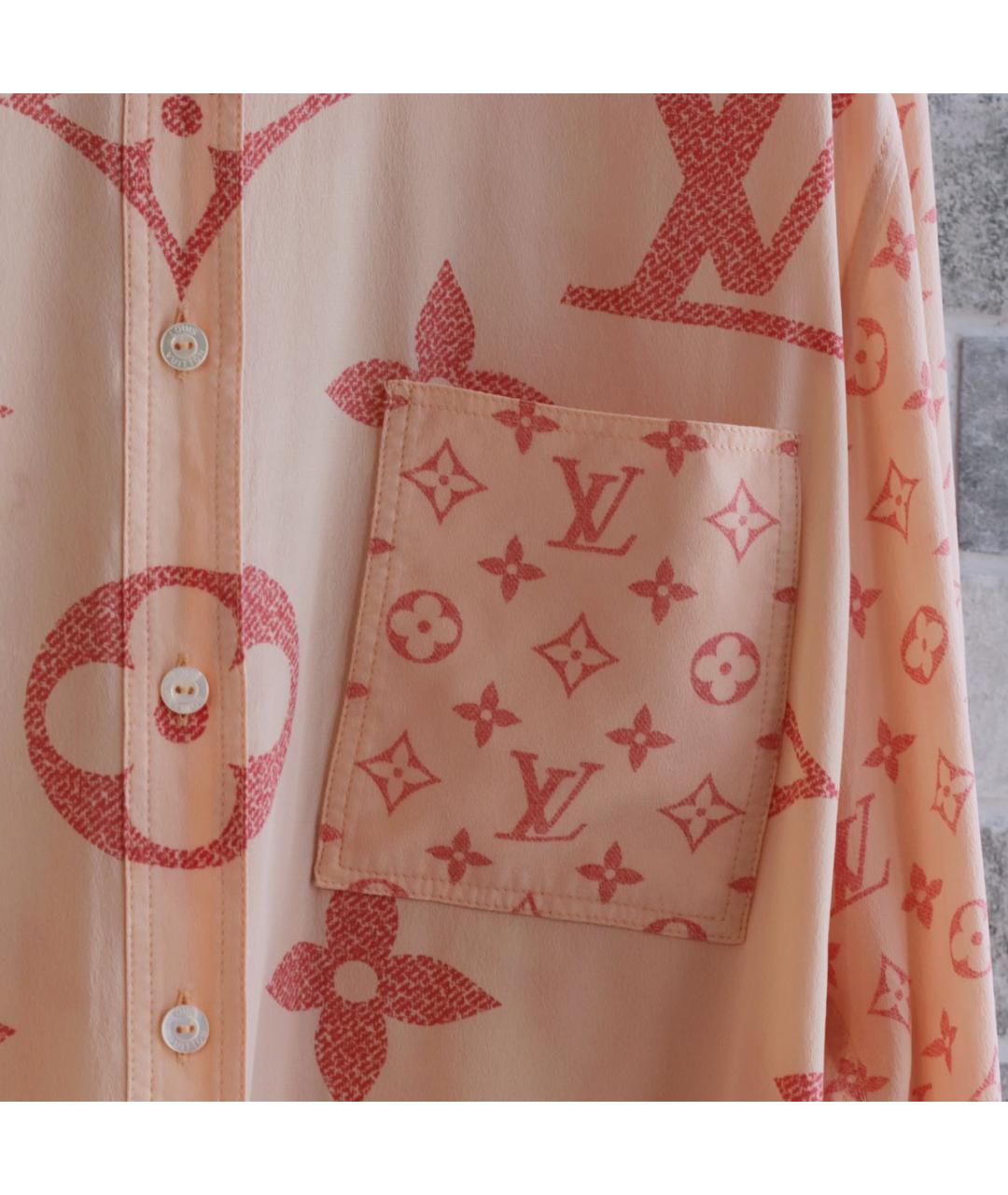 LOUIS VUITTON Коралловая шелковая рубашка, фото 3