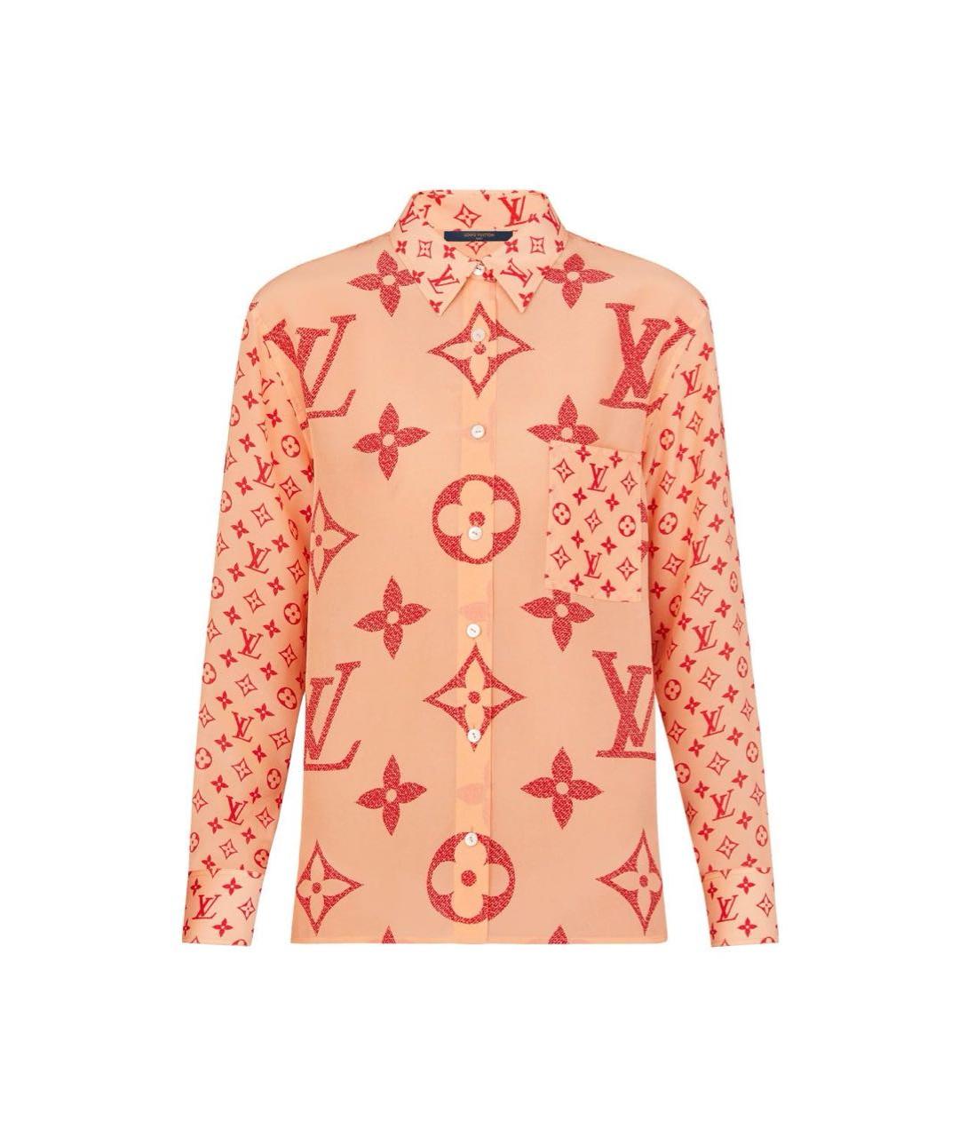 LOUIS VUITTON Коралловая шелковая рубашка, фото 1