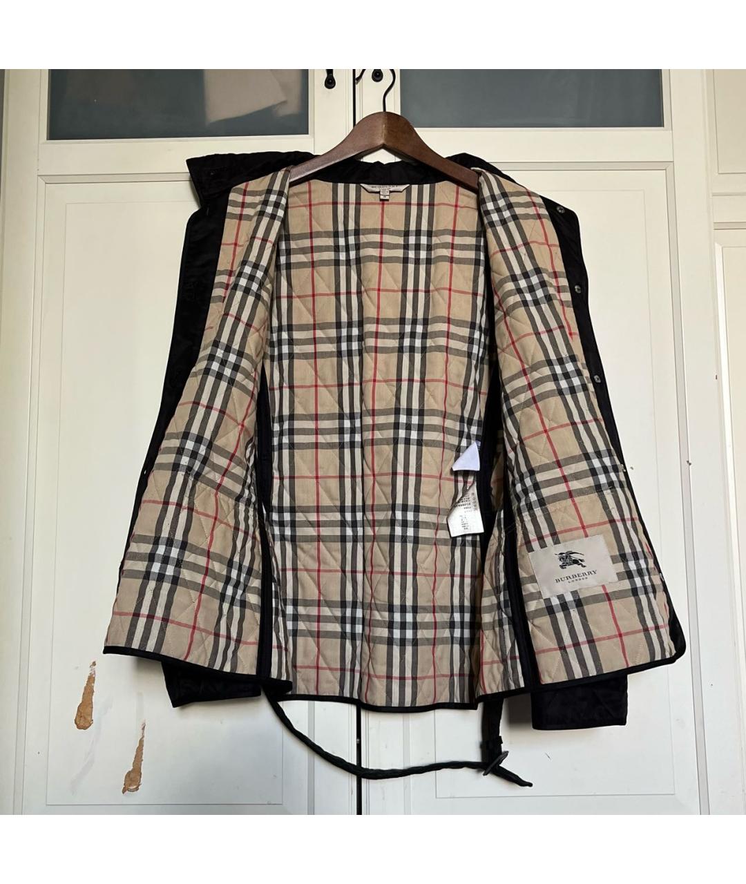 BURBERRY Черная полиэстеровая куртка, фото 4