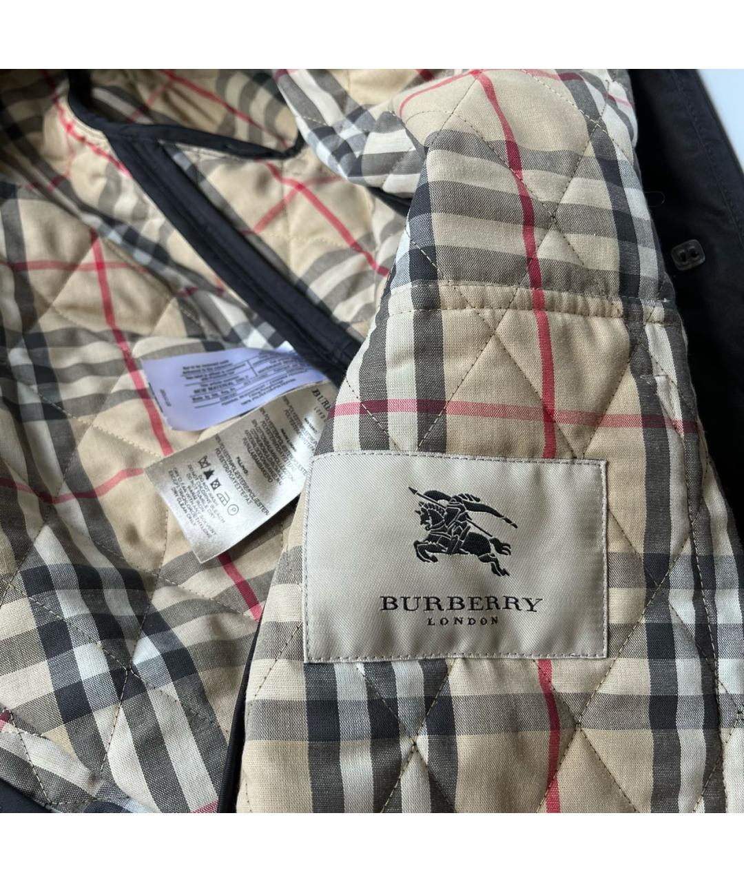 BURBERRY Черная полиэстеровая куртка, фото 8