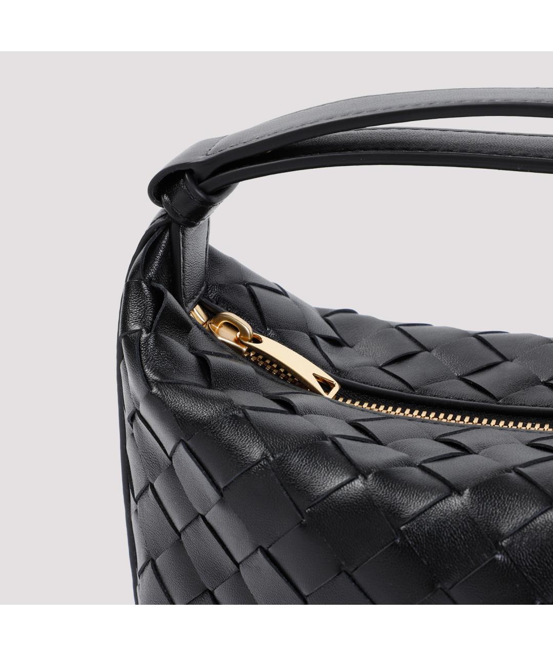 BOTTEGA VENETA Черная кожаная сумка с короткими ручками, фото 6