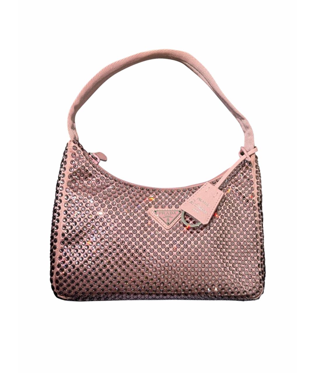 PRADA Розовая синтетическая сумка с короткими ручками, фото 1