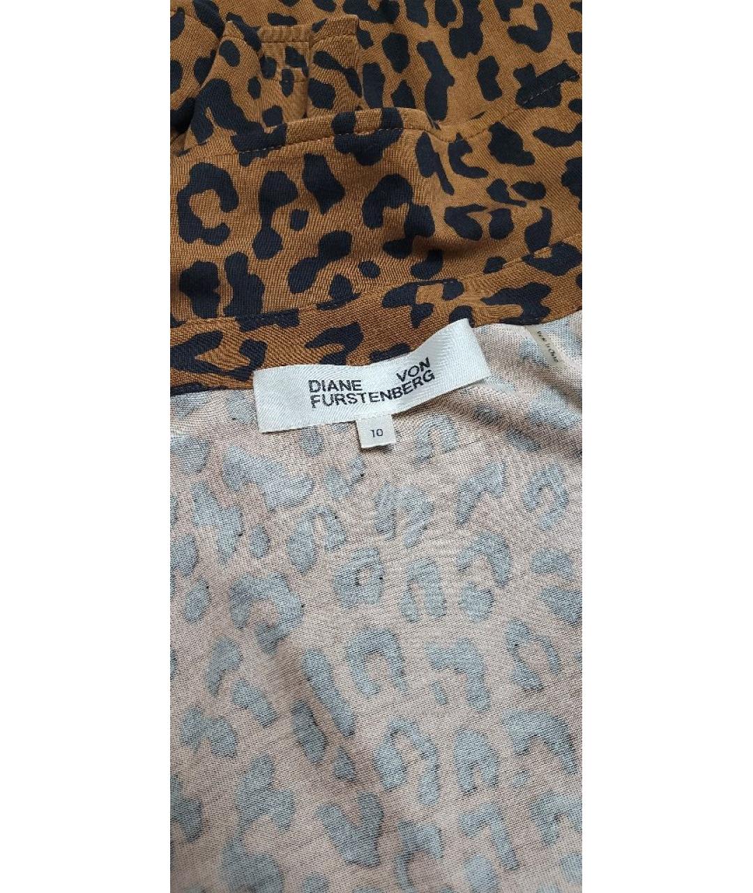 DIANE VON FURSTENBERG Коричневое шелковое повседневное платье, фото 3
