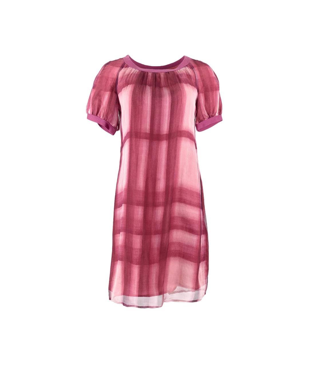 BURBERRY Фиолетовое шелковое повседневное платье, фото 1