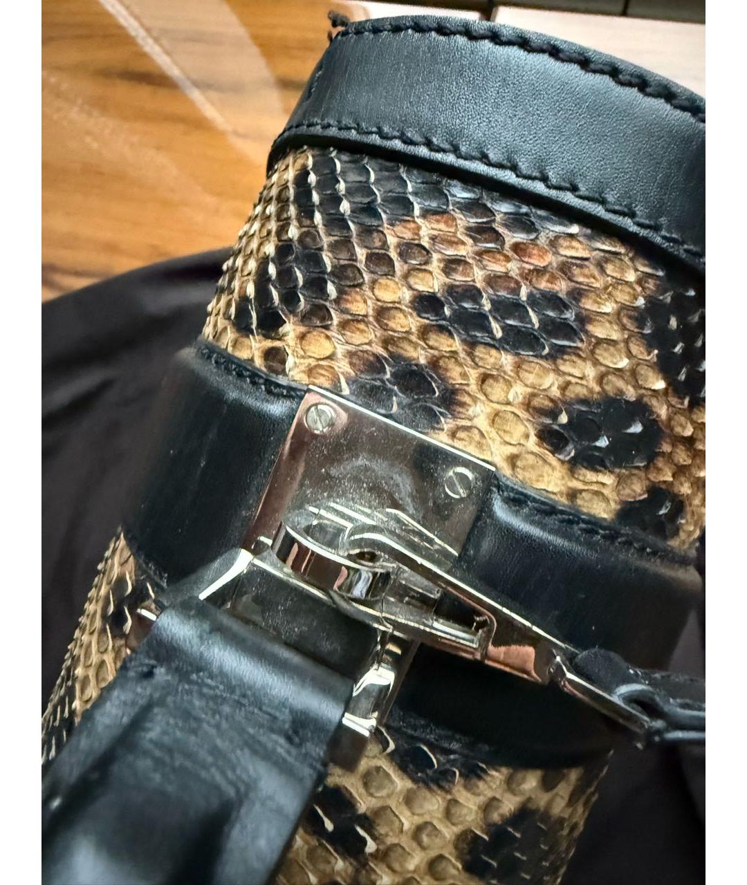ROBERTO CAVALLI Коричневая сумка через плечо из экзотической кожи, фото 5