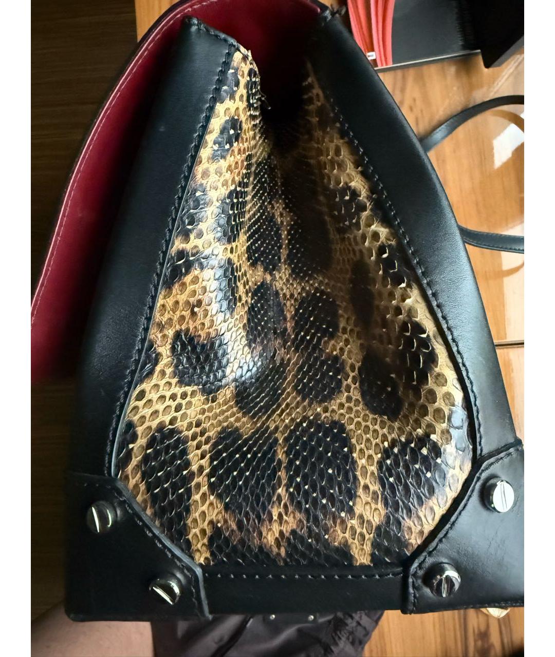ROBERTO CAVALLI Коричневая сумка через плечо из экзотической кожи, фото 4