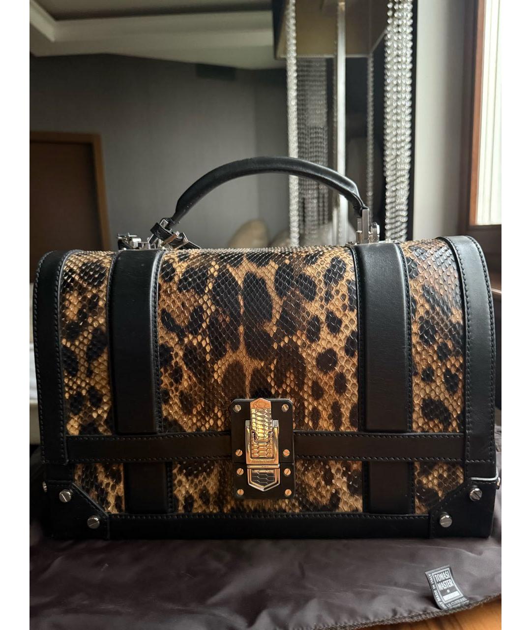 ROBERTO CAVALLI Коричневая сумка через плечо из экзотической кожи, фото 6