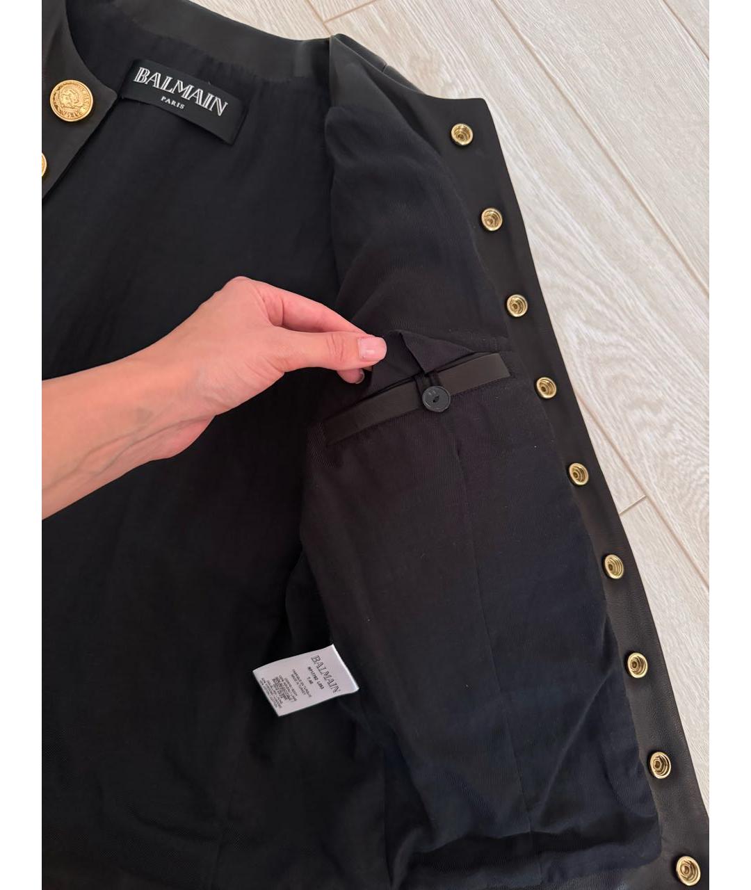 BALMAIN Черная кожаная куртка, фото 7