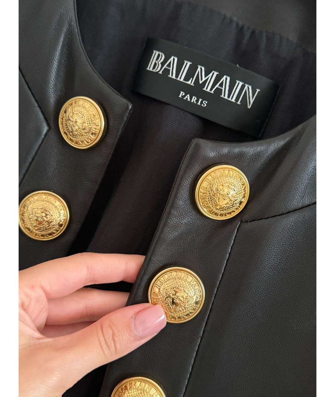 BALMAIN Черная кожаная куртка, фото 3