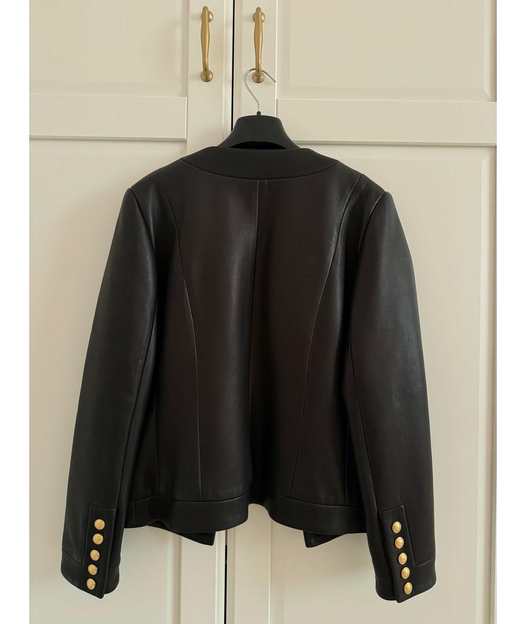 BALMAIN Черная кожаная куртка, фото 2