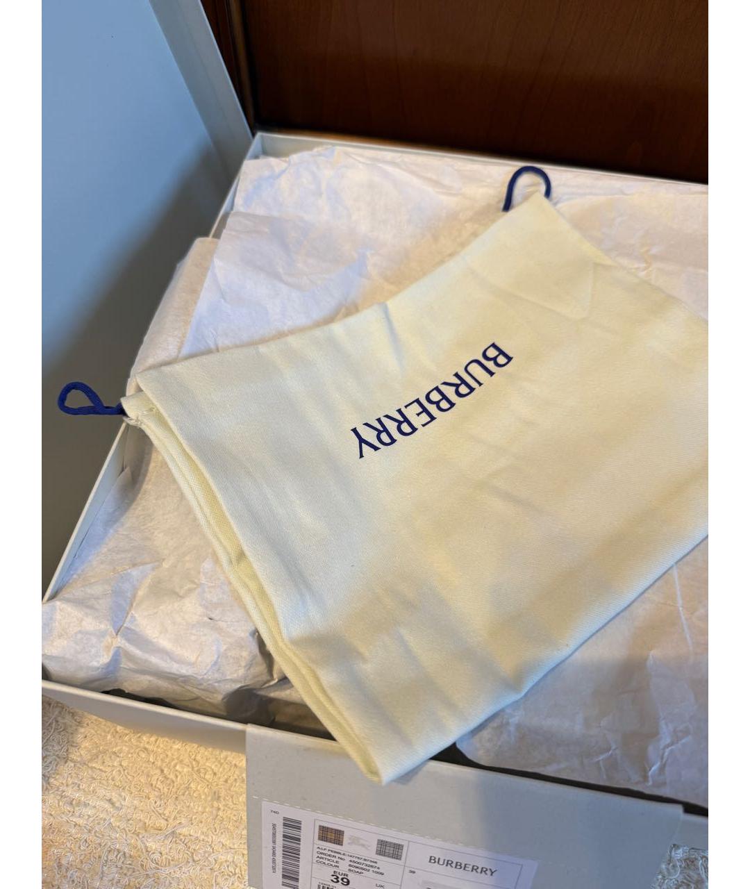 BURBERRY Бежевые кожаные сандалии, фото 6