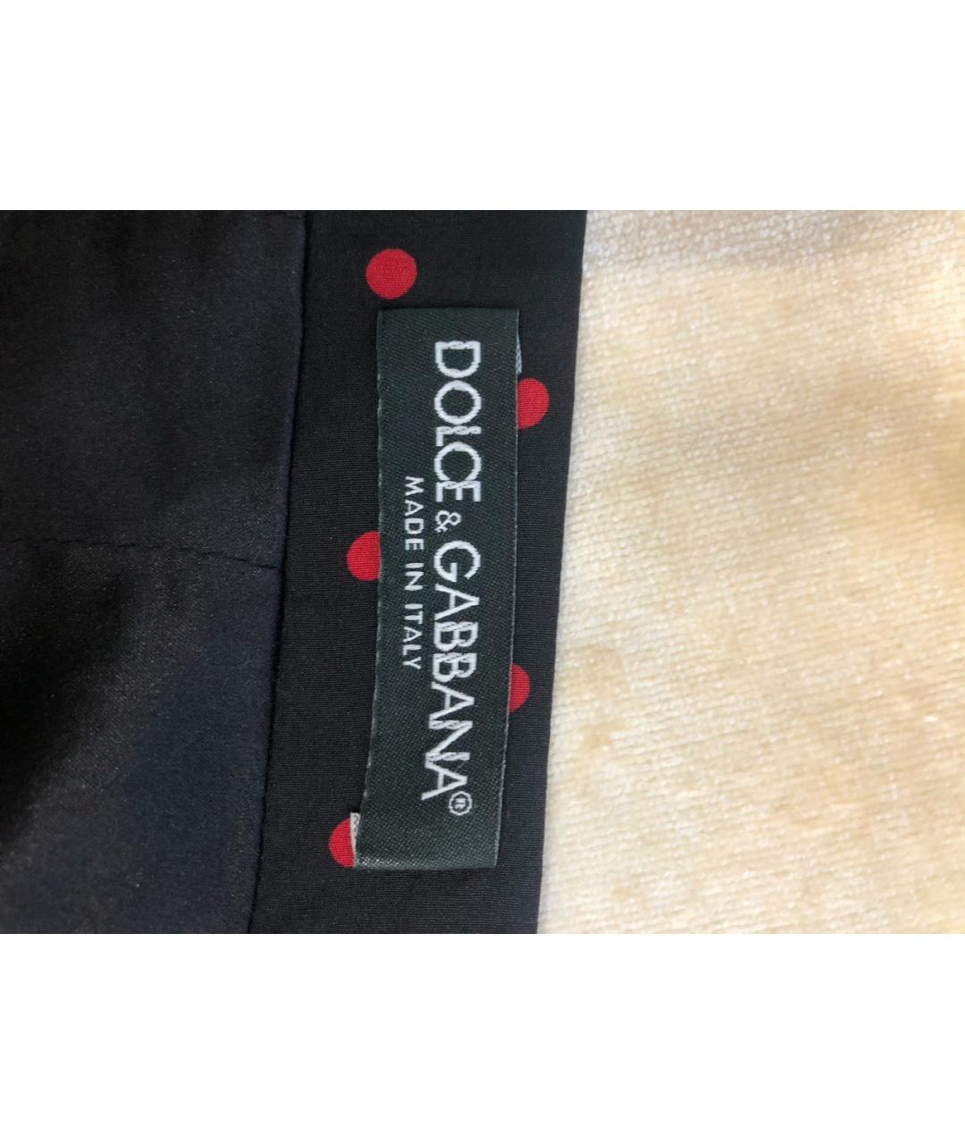 DOLCE&GABBANA Черная шелковая юбка миди, фото 3