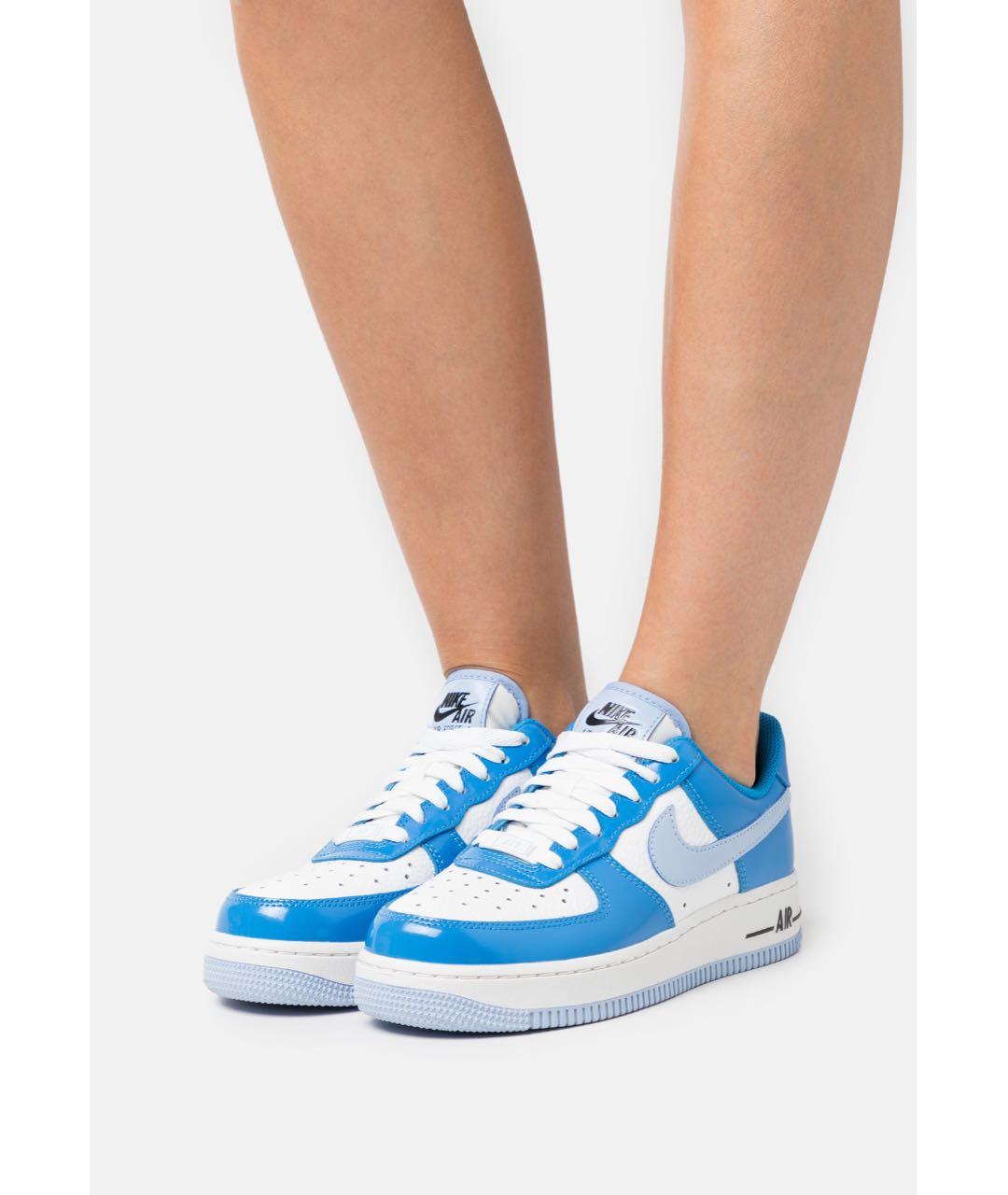 NIKE Синие кроссовки из лакированной кожи, фото 5