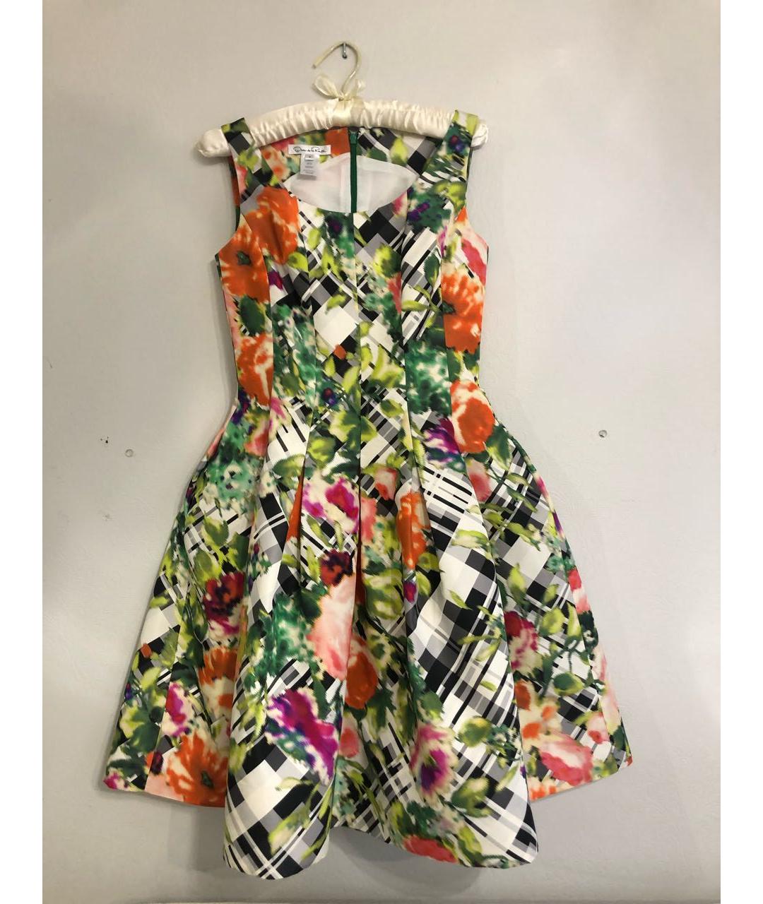 OSCAR DE LA RENTA Зеленые шелковое коктейльное платье, фото 6