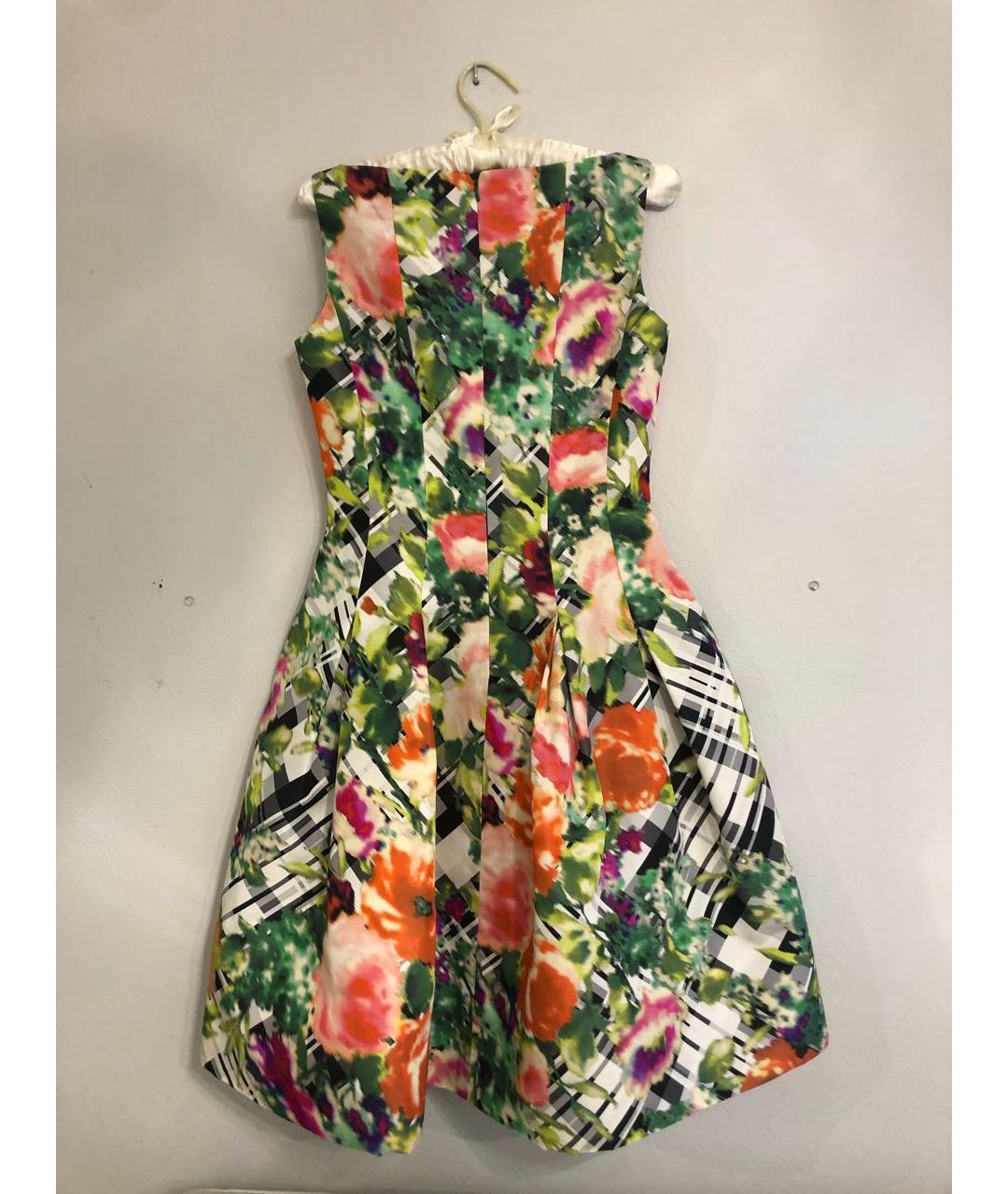 OSCAR DE LA RENTA Зеленые шелковое коктейльное платье, фото 2