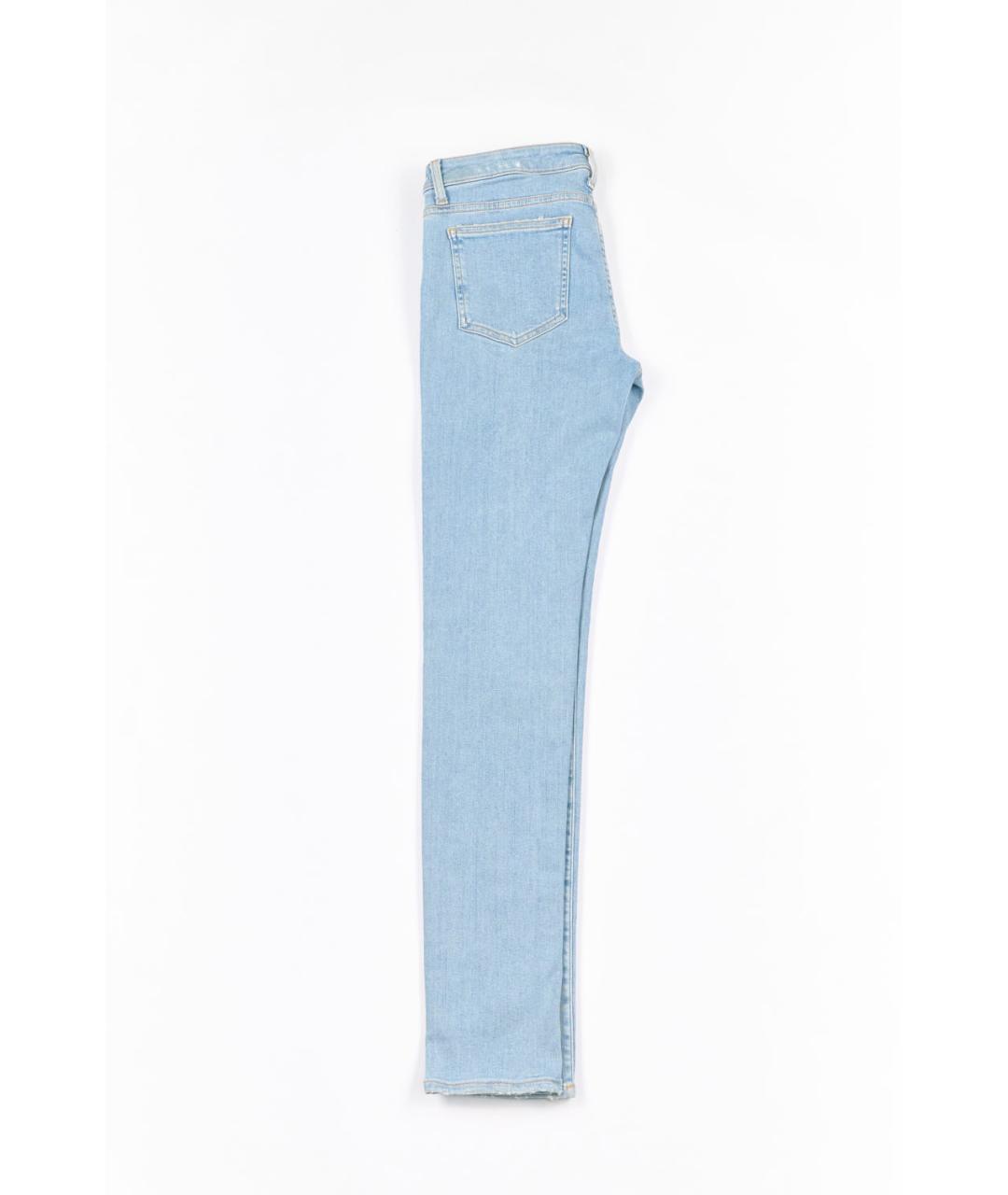 OFF-WHITE Голубые хлопко-эластановые джинсы слим, фото 3