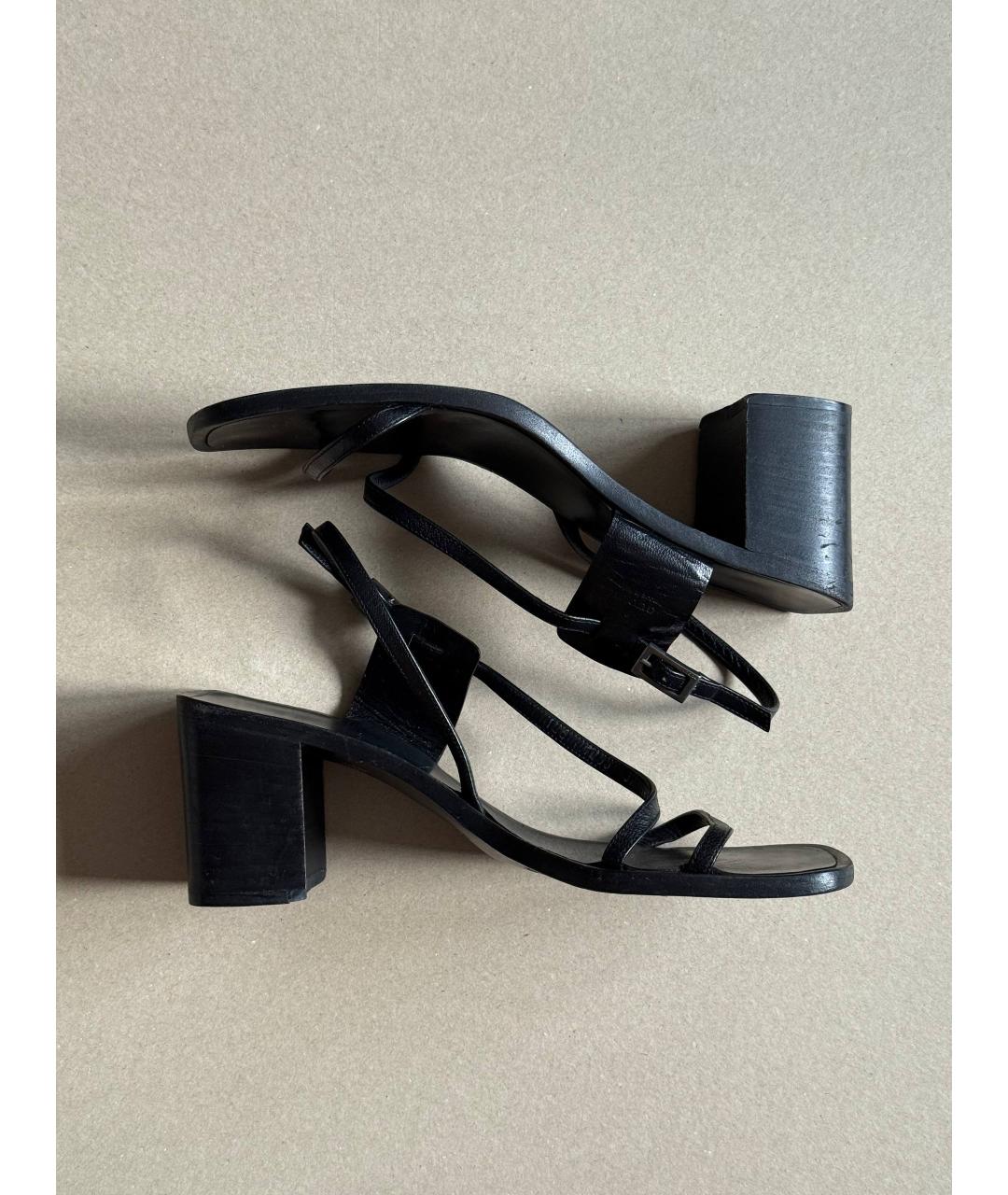 GUCCI Черные кожаные босоножки, фото 10