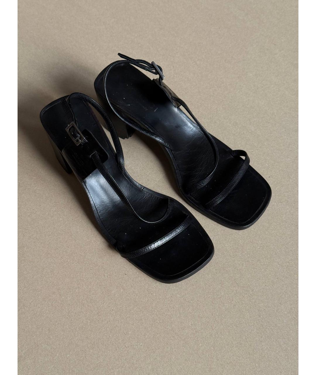 GUCCI Черные кожаные босоножки, фото 2