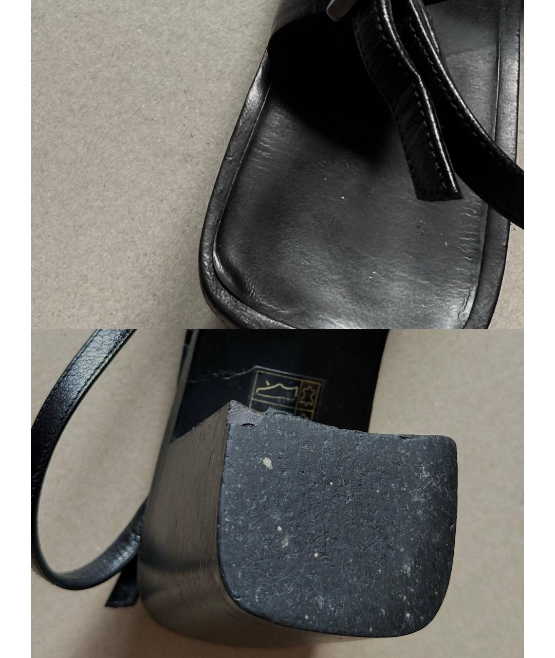 GUCCI Черные кожаные босоножки, фото 5