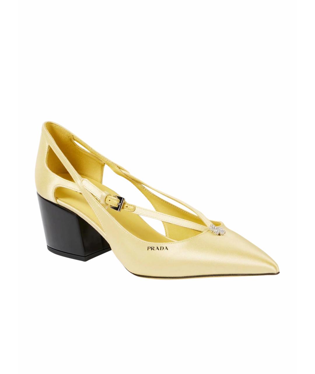 PRADA Желтые текстильные туфли, фото 1