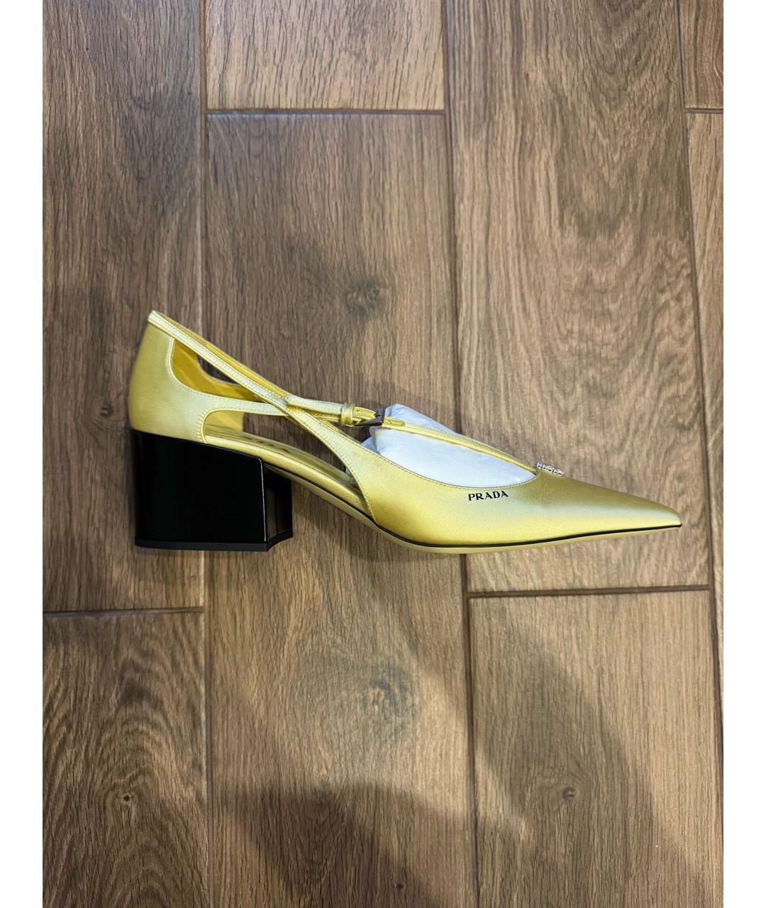 PRADA Желтые текстильные туфли, фото 9