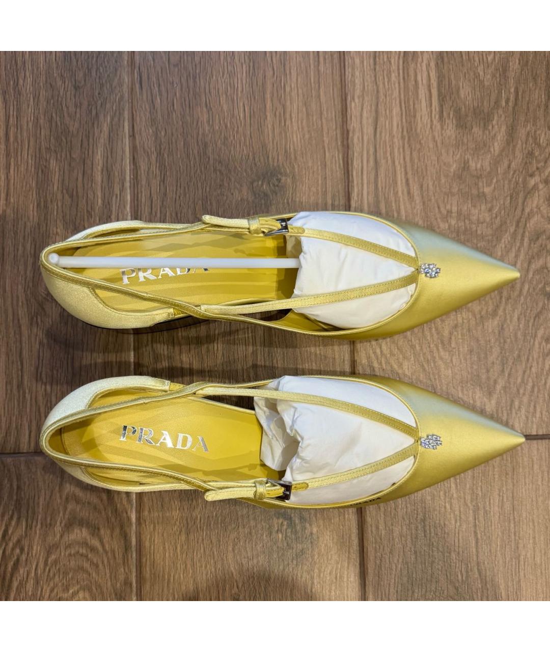 PRADA Желтые текстильные туфли, фото 2