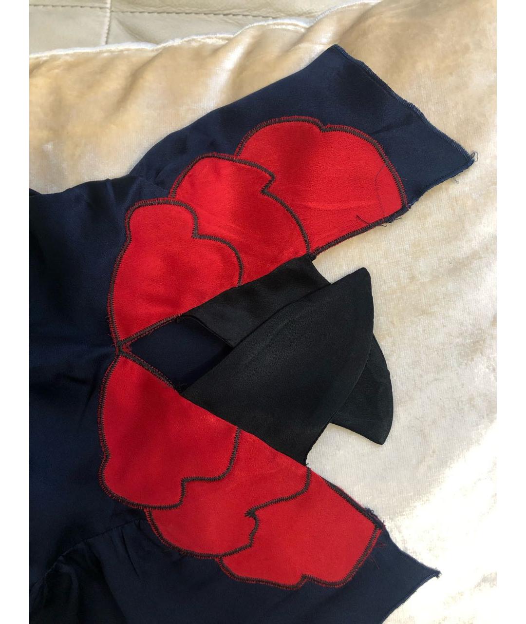 YVES SAINT LAURENT VINTAGE Темно-синее шелковое платье, фото 6