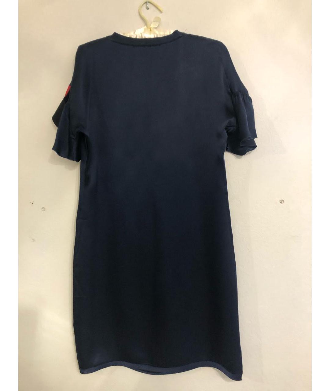 YVES SAINT LAURENT VINTAGE Темно-синее шелковое платье, фото 2
