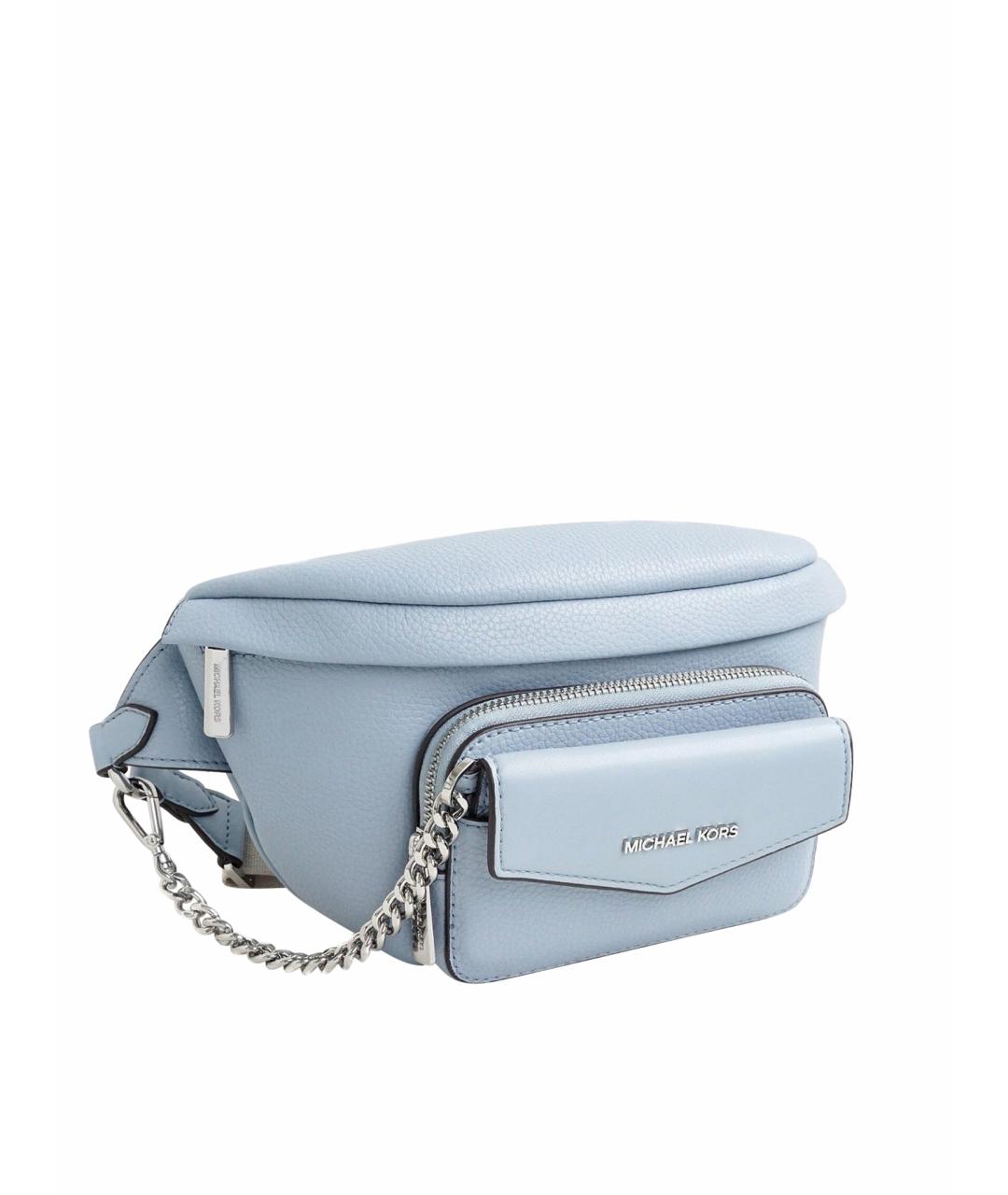 MICHAEL KORS Голубая кожаная поясная сумка, фото 1