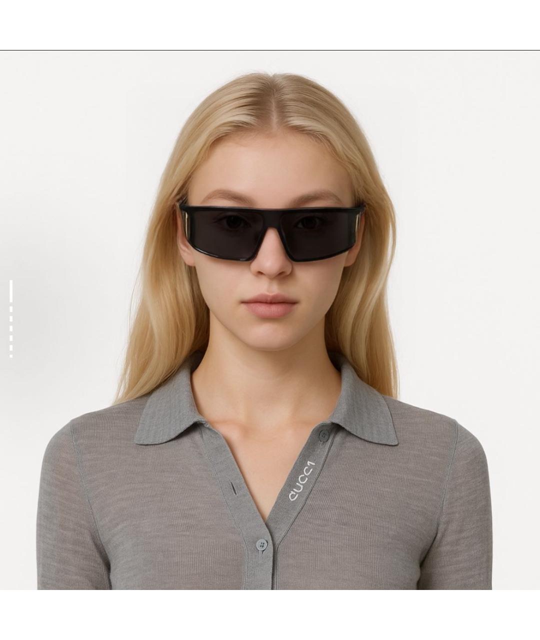 CHRISTIAN DIOR Черные пластиковые солнцезащитные очки, фото 4