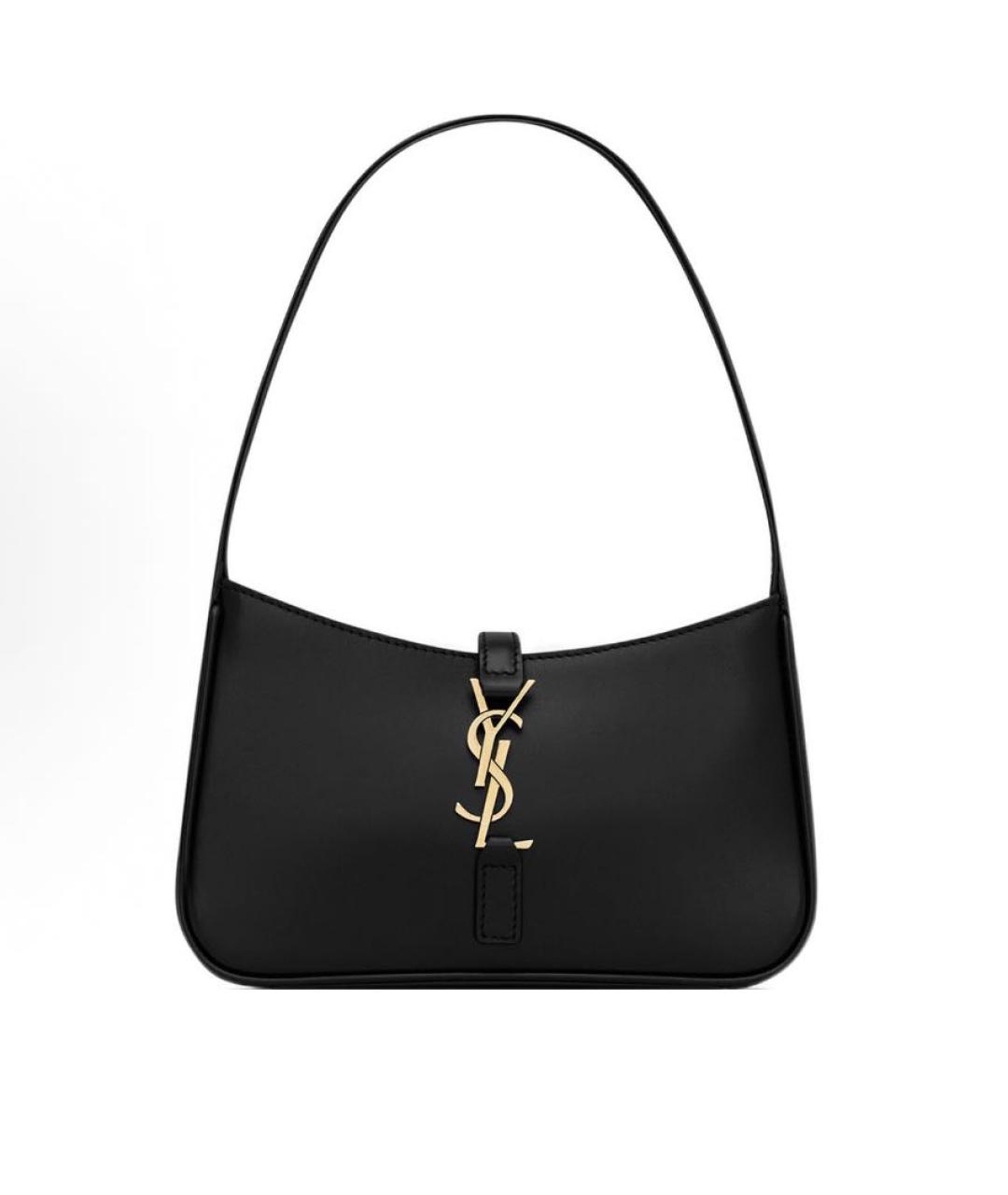 SAINT LAURENT Черная кожаная сумка через плечо, фото 2