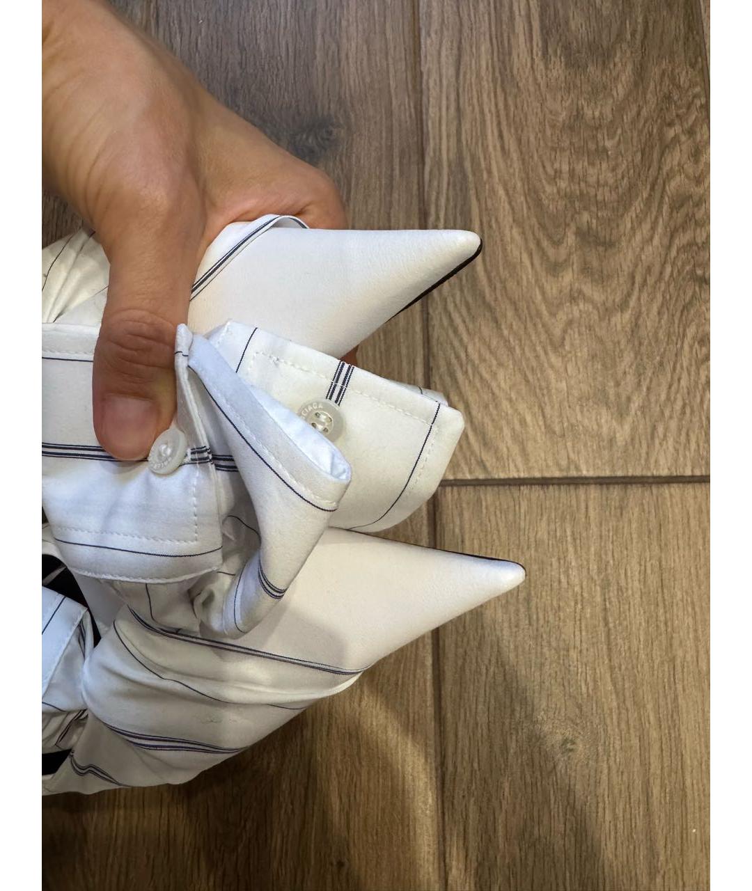 BALENCIAGA Белые кожаные лодочки на низком каблуке, фото 5