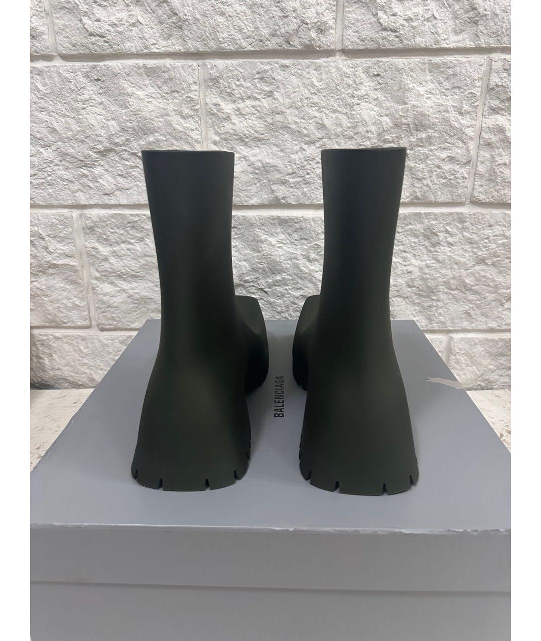 BALENCIAGA Хаки резиновые высокие ботинки, фото 4