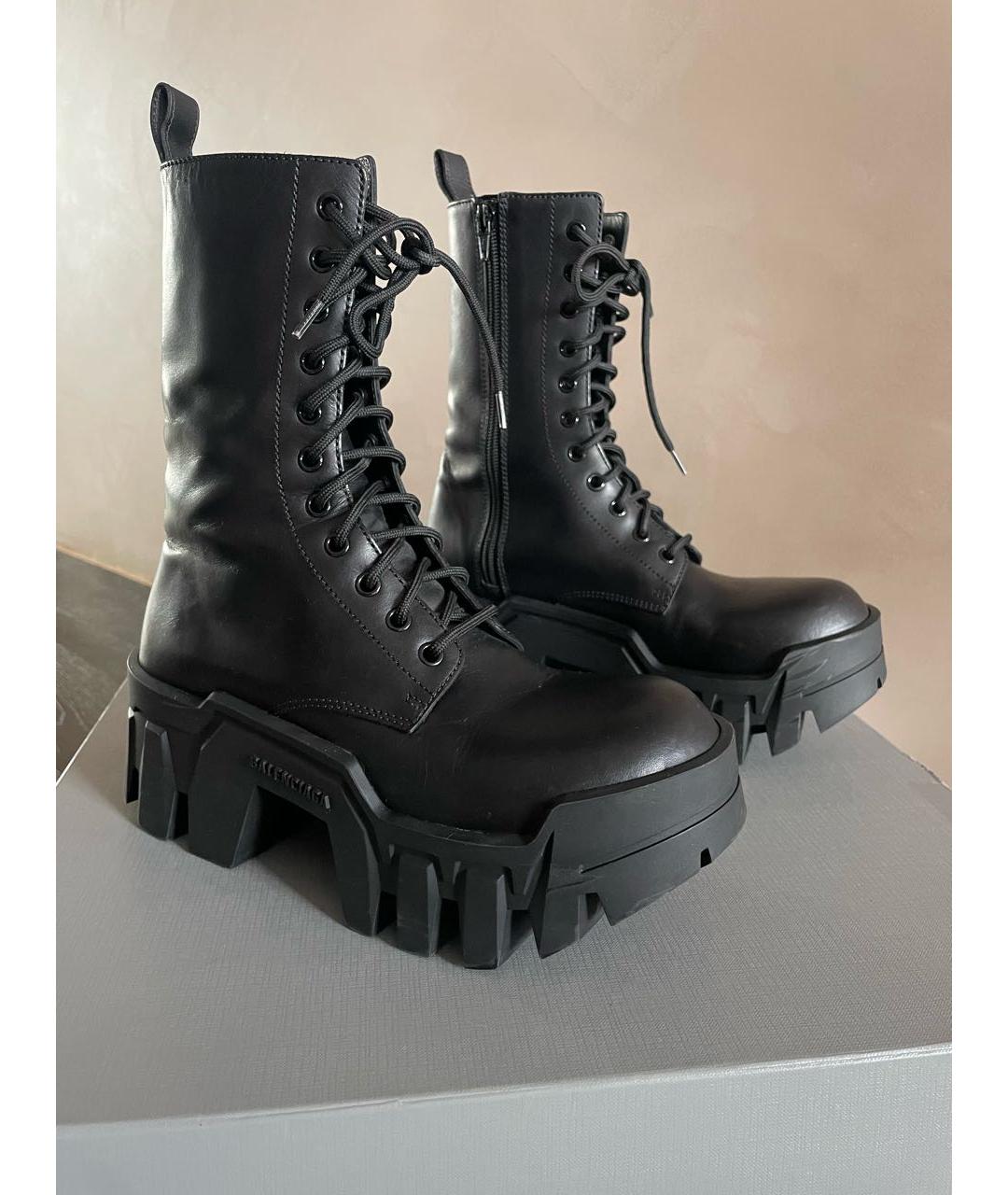 BALENCIAGA Черные кожаные ботинки, фото 5