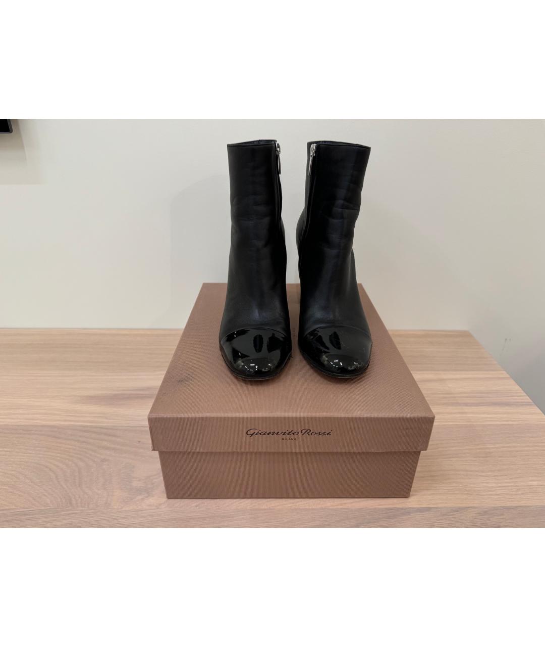 GIANVITO ROSSI Черные кожаные ботильоны, фото 2