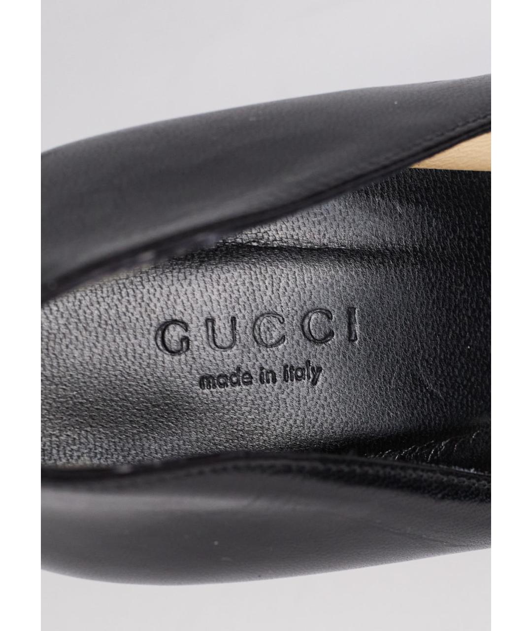 GUCCI Черные кожаные туфли, фото 5